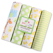 Load image into Gallery viewer, 4 Pcs/Lot Baby Blankets Newborn 100% Cotton Flannel Receiving Muslin Diapers Baby Swaddle for Photography Children&#39;s Bed Blanket