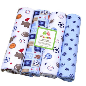 4 Pcs/Lot Baby Blankets Newborn 100% Cotton Flannel Receiving Muslin Diapers Baby Swaddle for Photography Children's Bed Blanket