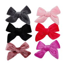 Load image into Gallery viewer, Solid Velet Big Bow Baby Hair Clips Handmade Knot Hairpins For Girls Photo Prop/Dialy Life Newborn Infant Hair Accessories 2019