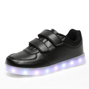 Kashiluo kids Led shoes usb charging Sneakers Children hook loop Fashion luminous shoes girls' boys' glowing flash shoes