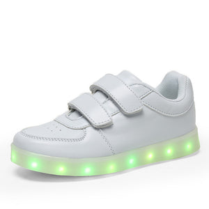 Kashiluo kids Led shoes usb charging Sneakers Children hook loop Fashion luminous shoes girls' boys' glowing flash shoes