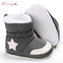 Load image into Gallery viewer, Newborn Baby Boots Unisex Kids Winter Shoes Crib Bebe Infant Toddler Five Star Pattern Snowfield Snow Boots Booty