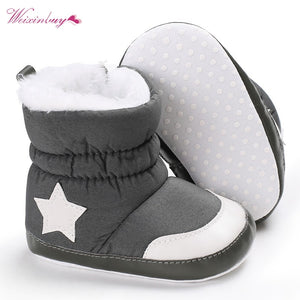 Newborn Baby Boots Unisex Kids Winter Shoes Crib Bebe Infant Toddler Five Star Pattern Snowfield Snow Boots Booty