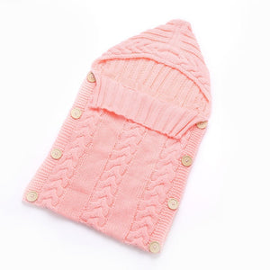 Newborn Baby Cute Knitted Crochet Hooded  Sleeping Bags Babies Swaddle Wrap Swaddling Blanket Sleep Bag