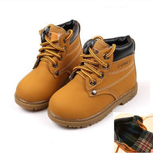 Load image into Gallery viewer, Spring Autumn Children Ankle boots Winter Girls Boots Boys Plush Snow Motorcycle Boots Lace-Up Rome Boots Kids Shoes 03B