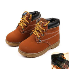 Load image into Gallery viewer, Spring Autumn Children Ankle boots Winter Girls Boots Boys Plush Snow Motorcycle Boots Lace-Up Rome Boots Kids Shoes 03B