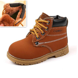 Spring Autumn Children Ankle boots Winter Girls Boots Boys Plush Snow Motorcycle Boots Lace-Up Rome Boots Kids Shoes 03B