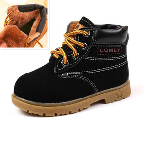 Spring Autumn Children Ankle boots Winter Girls Boots Boys Plush Snow Motorcycle Boots Lace-Up Rome Boots Kids Shoes 03B