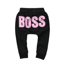 Load image into Gallery viewer, Baby Boys Girls Pants 2018 Hot Letter BOSS Pants Cotton Baby Girls Harem Pants For Baby Casual Trousers Boy Girl Clothes