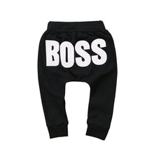 Load image into Gallery viewer, Baby Boys Girls Pants 2018 Hot Letter BOSS Pants Cotton Baby Girls Harem Pants For Baby Casual Trousers Boy Girl Clothes