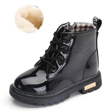 Load image into Gallery viewer, Boys Rubber Boots New Autumn Winter PU Leather Waterproof Martin Boot Kids Snow Boot Brand Girls Children&#39;s Boot Fashion Sneaker