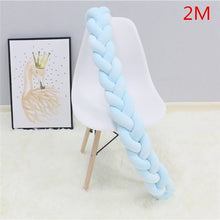 Load image into Gallery viewer, 200cm Baby Bed Bumper Knot Long Handmade Knotted Braid Weaving Plush Baby Crib Protector Infant Knot Pillow Room Decor