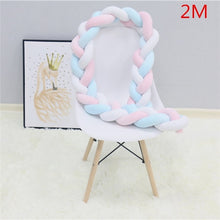 Load image into Gallery viewer, 200cm Baby Bed Bumper Knot Long Handmade Knotted Braid Weaving Plush Baby Crib Protector Infant Knot Pillow Room Decor