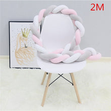 Load image into Gallery viewer, 200cm Baby Bed Bumper Knot Long Handmade Knotted Braid Weaving Plush Baby Crib Protector Infant Knot Pillow Room Decor