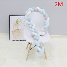 Load image into Gallery viewer, 200cm Baby Bed Bumper Knot Long Handmade Knotted Braid Weaving Plush Baby Crib Protector Infant Knot Pillow Room Decor