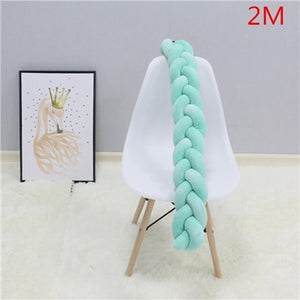 200cm Baby Bed Bumper Knot Long Handmade Knotted Braid Weaving Plush Baby Crib Protector Infant Knot Pillow Room Decor