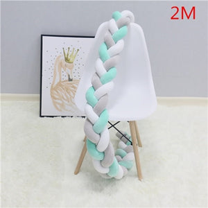 200cm Baby Bed Bumper Knot Long Handmade Knotted Braid Weaving Plush Baby Crib Protector Infant Knot Pillow Room Decor