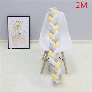 200cm Baby Bed Bumper Knot Long Handmade Knotted Braid Weaving Plush Baby Crib Protector Infant Knot Pillow Room Decor