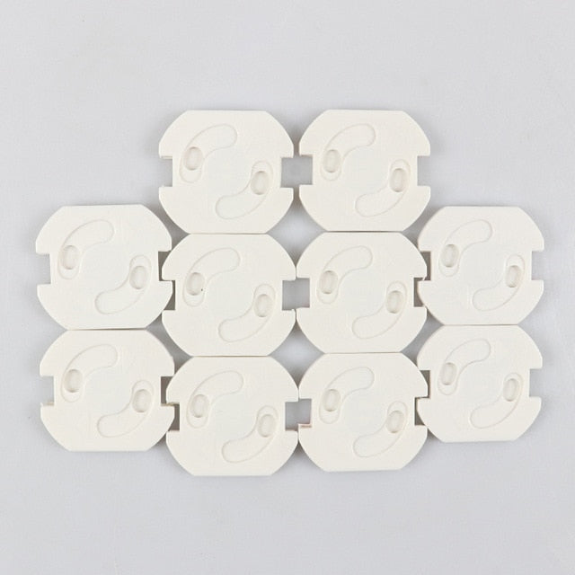 10pcs Baby Safety Rotate Cover 2 Hole Round European Standard Children Against Electric Protection Socket Plastic Security Locks