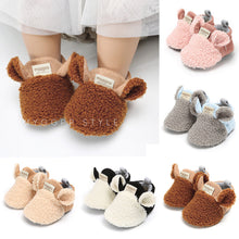 Load image into Gallery viewer, Cute Newborn Baby Shoes With Ear Toddler Baby Crawling Shoes Boys Girls Lamb Slipper Prewalker Trainers Winter Infant Warm Shoes