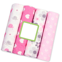 Load image into Gallery viewer, 4 Pcs/Lot Baby Blankets Newborn 100% Cotton Flannel Receiving Muslin Diapers Baby Swaddle for Photography Children&#39;s Bed Blanket