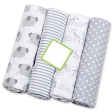 Load image into Gallery viewer, 4 Pcs/Lot Baby Blankets Newborn 100% Cotton Flannel Receiving Muslin Diapers Baby Swaddle for Photography Children&#39;s Bed Blanket