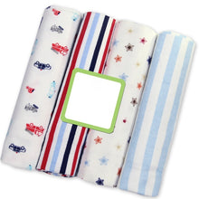 Load image into Gallery viewer, 4 Pcs/Lot Baby Blankets Newborn 100% Cotton Flannel Receiving Muslin Diapers Baby Swaddle for Photography Children&#39;s Bed Blanket