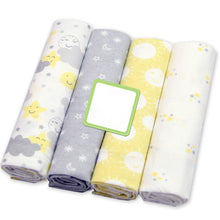 Load image into Gallery viewer, 4 Pcs/Lot Baby Blankets Newborn 100% Cotton Flannel Receiving Muslin Diapers Baby Swaddle for Photography Children&#39;s Bed Blanket