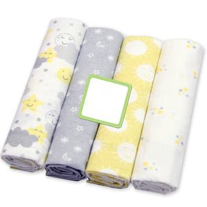 4 Pcs/Lot Baby Blankets Newborn 100% Cotton Flannel Receiving Muslin Diapers Baby Swaddle for Photography Children's Bed Blanket