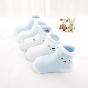 5 Pairs/lot Baby Socks Newborn Winter Autumn Socks For Boy Girl New Cartoon Baby Boy Short Socks For 0-2Y