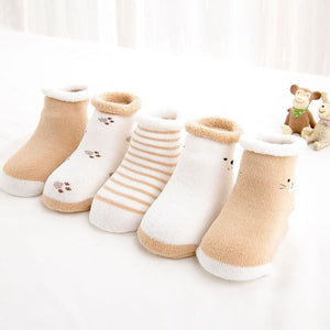 5 Pairs/lot Baby Socks Newborn Winter Autumn Socks For Boy Girl New Cartoon Baby Boy Short Socks For 0-2Y