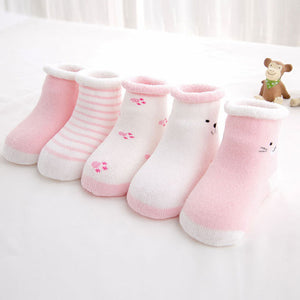 5 Pairs/lot Baby Socks Newborn Winter Autumn Socks For Boy Girl New Cartoon Baby Boy Short Socks For 0-2Y