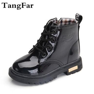 KIDS SHOES Rubber Boots Children Patent Leather Botas Boys Girls Waterproof Plush Snow Boots Toddler Sneakers  Boots