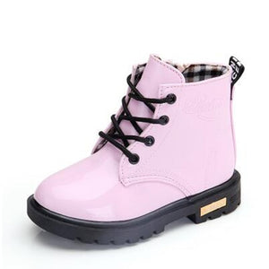 KIDS SHOES Rubber Boots Children Patent Leather Botas Boys Girls Waterproof Plush Snow Boots Toddler Sneakers  Boots