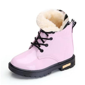 KIDS SHOES Rubber Boots Children Patent Leather Botas Boys Girls Waterproof Plush Snow Boots Toddler Sneakers  Boots