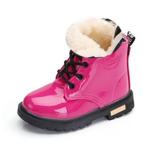 KIDS SHOES Rubber Boots Children Patent Leather Botas Boys Girls Waterproof Plush Snow Boots Toddler Sneakers  Boots