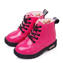 Load image into Gallery viewer, 2019 New Winter Children Shoes PU Leather Waterproof Martin Boots Kids Snow Boots Brand Girls Boys Rubber Boots Fashion Sneakers