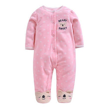 Load image into Gallery viewer, Newborn Baby Boy Autumn-winter Fleece Climbing Clothes 3-12M Kids Footed Pajamas Long Sleeved Infant Girls Cartoon Clothing