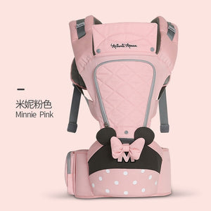 Disney 0-36 Months Bow Breathable Front Facing Baby Carrier Hipseat 20kg Infant Comfortable Sling Backpack Pouch Wrap  Carriers