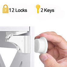 Load image into Gallery viewer, Magnetic Child Lock 4-12 locks+1-3key Baby Safety Baby Protections Cabinet Door Lock Kids Drawer Locker Security Invisible Locks