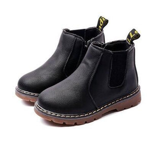 2019 New Autumn Children Shoes PU Leather Waterproof Leather Boots Warm Kids Snow Boots Girls Boys Rubber Boots Fashion Sneakers