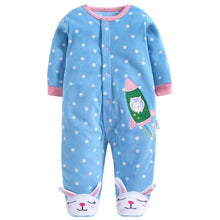 Load image into Gallery viewer, Newborn Baby Boy Autumn-winter Fleece Climbing Clothes 3-12M Kids Footed Pajamas Long Sleeved Infant Girls Cartoon Clothing