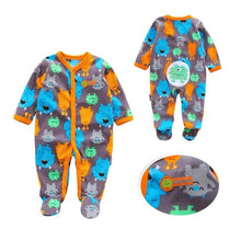 Load image into Gallery viewer, Newborn Baby Boy Autumn-winter Fleece Climbing Clothes 3-12M Kids Footed Pajamas Long Sleeved Infant Girls Cartoon Clothing