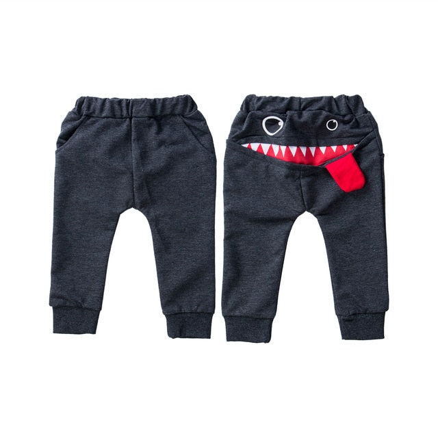 Casual Baby Children Pants Toddler Boys Girls Cute Big Mouth Monster Trousers Costumes Long Cototn Infant Cartoon Panty Clothes