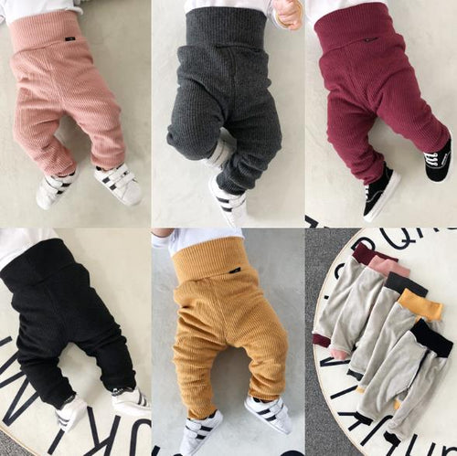 New Winter Baby Full Length Pants High waist Cotton Toddler Harem Pants Newborn Casual Trousers Loose Infants Elastic Pants