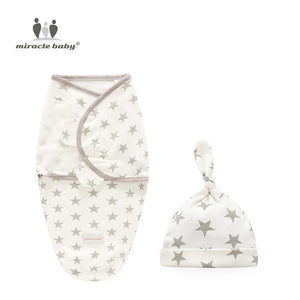 Baby Swaddle Blanket + Cap Newborn Cocoon Wrap Cotton Swaddling Bag Baby Envelope Sleep sack Bedding