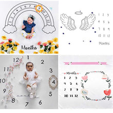 Load image into Gallery viewer, Infant Baby Milestone Blanket Photo Photography Prop Blankets Backdrop Cloth Calendar Bebe Boy Girl Photo Accessories 100x100cm