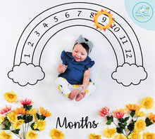 Load image into Gallery viewer, Infant Baby Milestone Blanket Photo Photography Prop Blankets Backdrop Cloth Calendar Bebe Boy Girl Photo Accessories 100x100cm