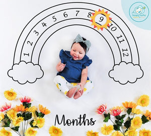 Infant Baby Milestone Blanket Photo Photography Prop Blankets Backdrop Cloth Calendar Bebe Boy Girl Photo Accessories 100x100cm