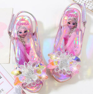 Girls Party shoes Princess Shoes Leather Glitter Crystals Rhinestones Knot Kids Shoes Elsa sneaker children Christmas gift